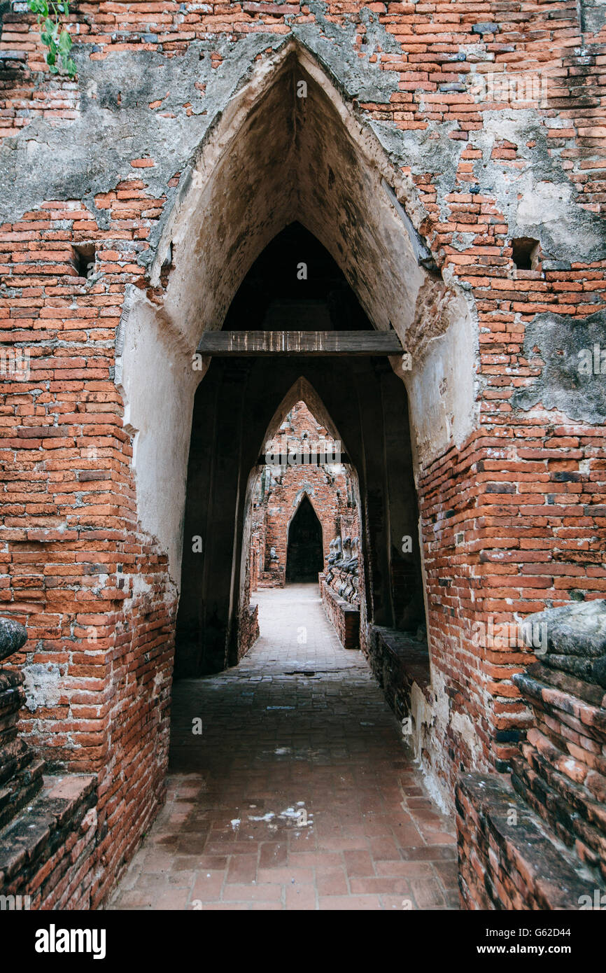 Templi Ayutthaya e Sito del Patrimonio Mondiale Foto Stock