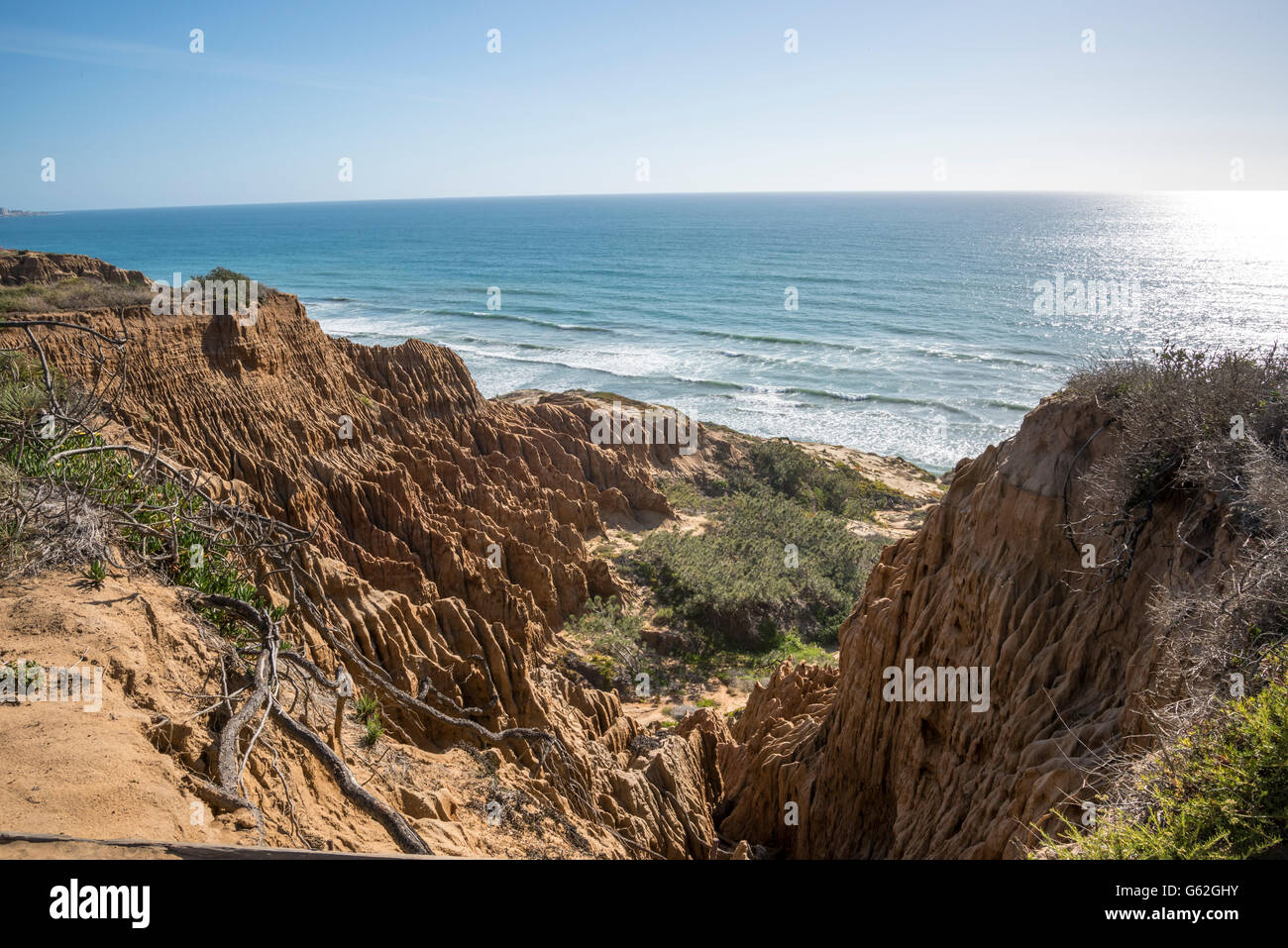 Punto di rasoio - Torrey Pines Sate Park, San Diego, CA Foto Stock