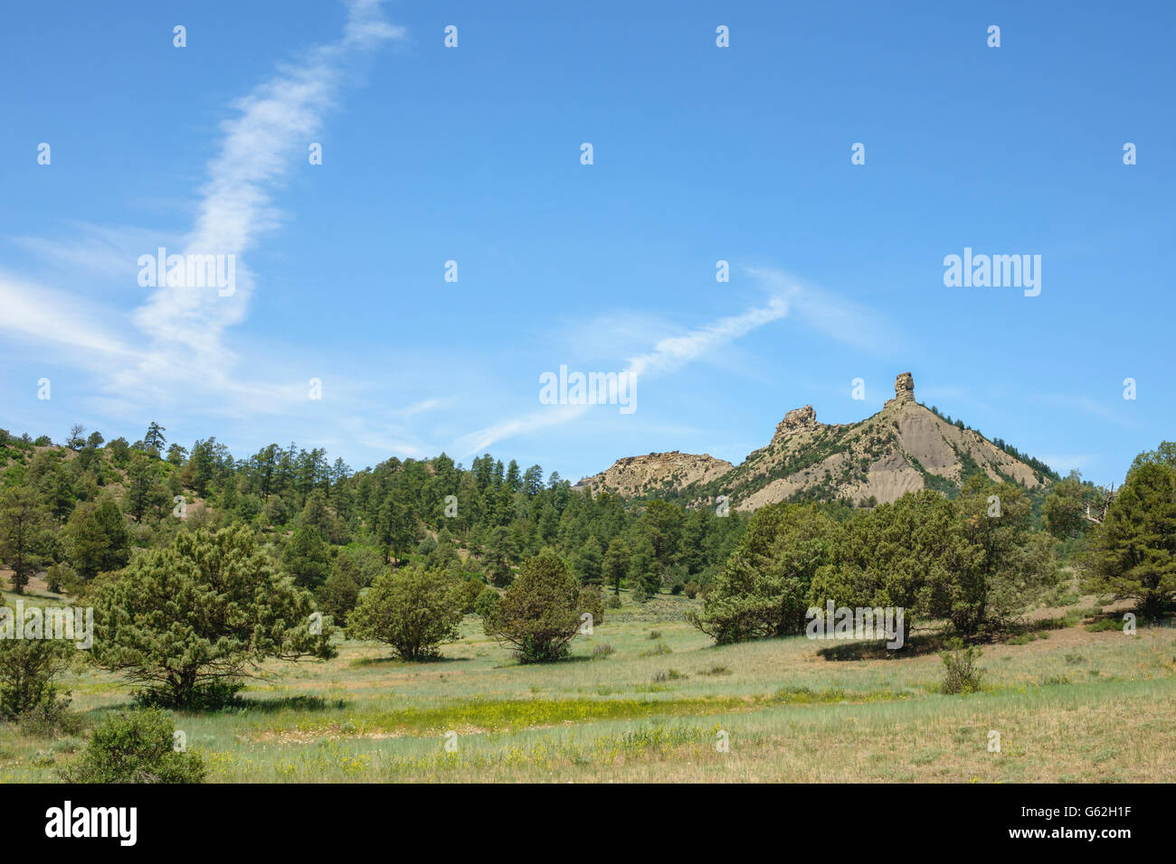 Chimney Rock vicino a Pagosa Springs, Colorado,Southern Ute Indian Land Foto Stock
