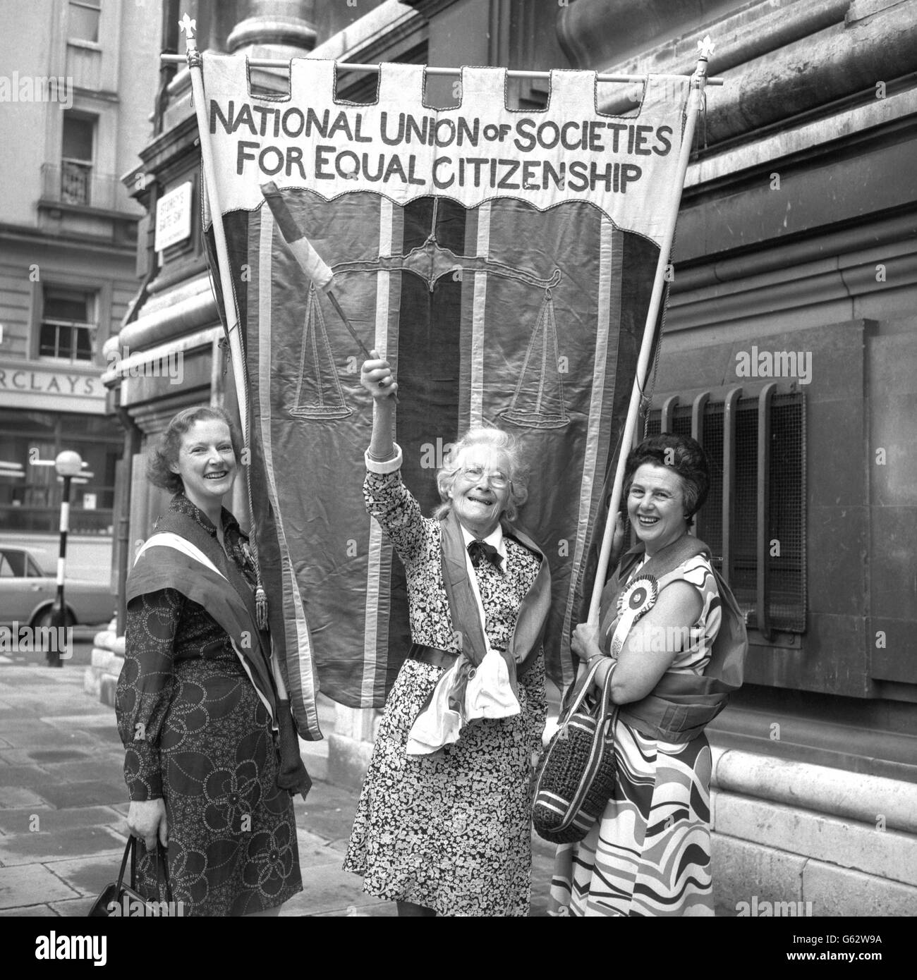Politica - i diritti delle donne protesta - Dame Margery Corbett Ashby - Westminster, Londra Foto Stock