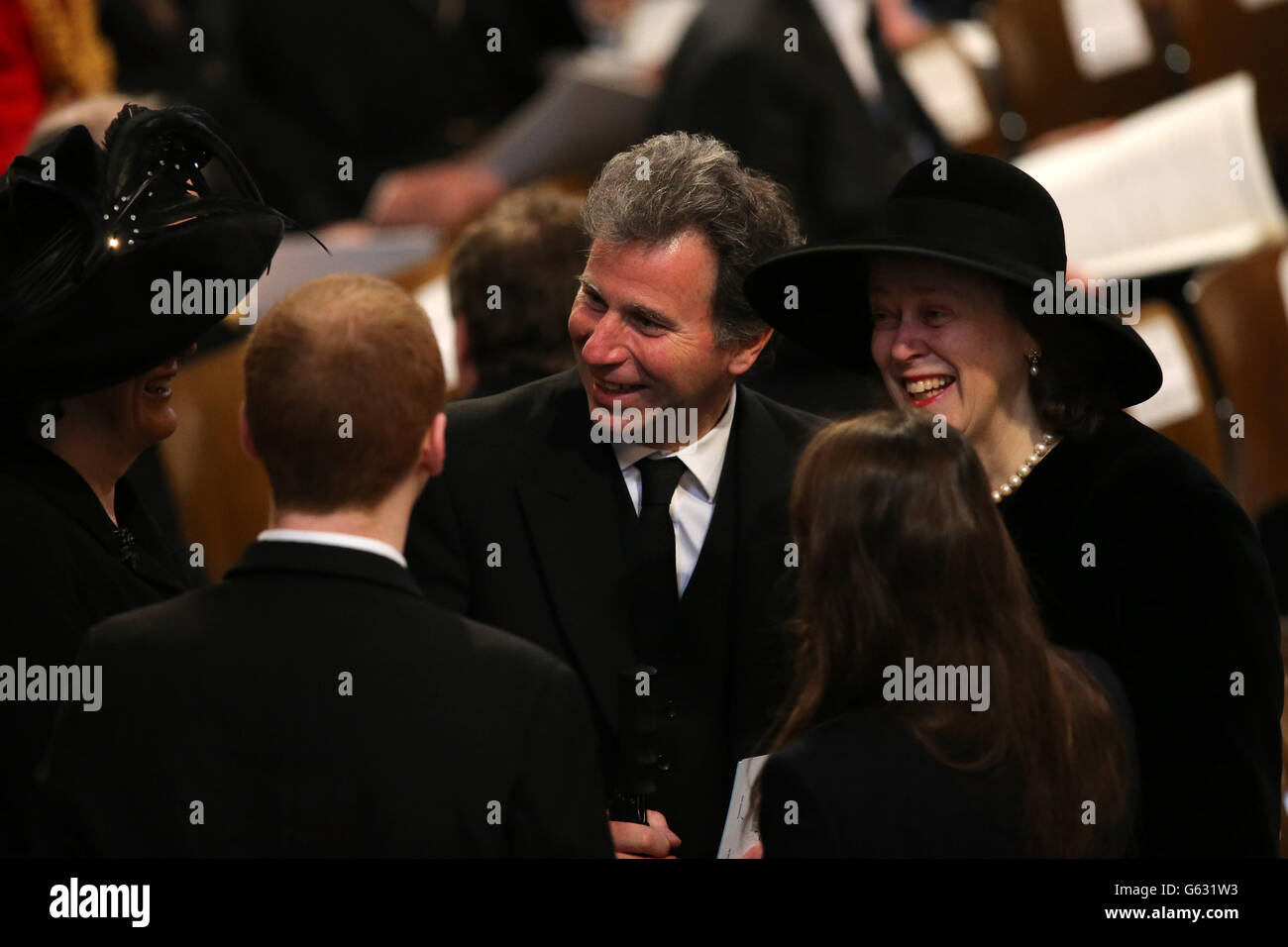 Oliver Letwin, Ministro per le politiche governative, partecipa al servizio funebre della baronessa Thatcher, nella Cattedrale di St Paul, nel centro di Londra. Foto Stock