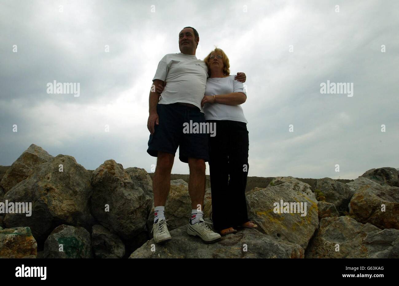 La Coppin festeggiare il verdetto Foto Stock