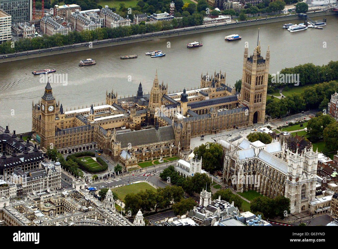 Vista aerea degli edifici del Parlamento europeo Foto Stock