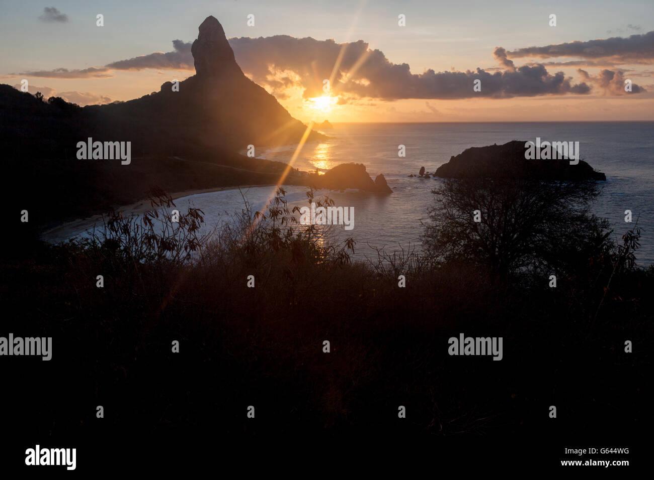 Pico Hill Sunset Fernando Noronha Brasile Foto Stock