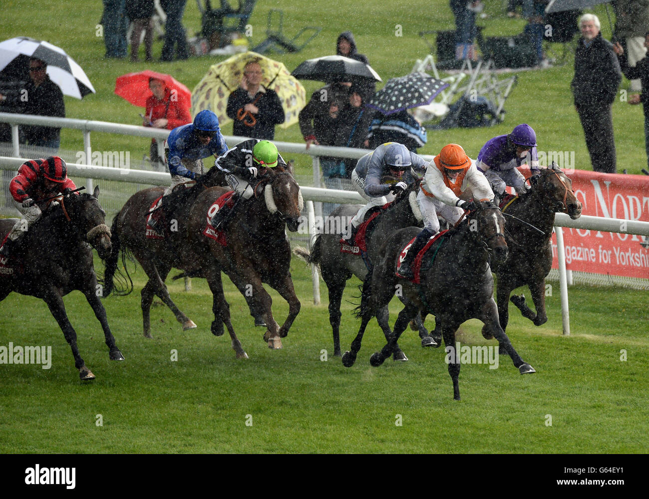 Navajo Chief e Michael Murphy vincono i Betfred Hambleton Stakes durante il Betfred Dante Stakes Day del Dante Festival 2013 all'ippodromo di York. PREMERE ASOCATION Photo (Foto DI ASSOCAZIONE). Data immagine: Giovedì 16 maggio 2013. Guarda la storia della Pennsylvania RACING York. Il credito fotografico dovrebbe essere: John Giles/PA Wire Foto Stock