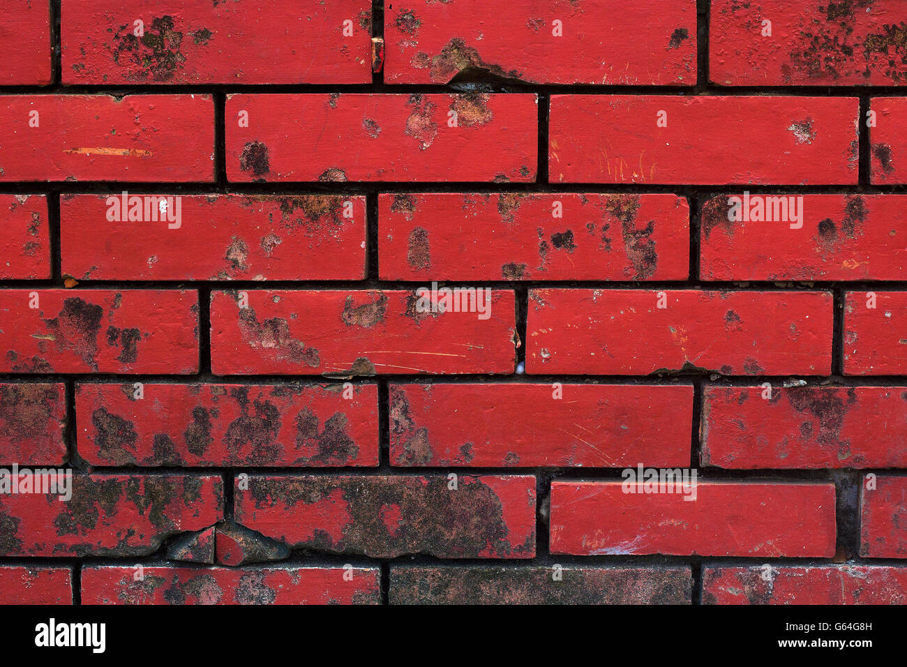 Vecchio rosso mattone parete sfondo Texture Foto Stock