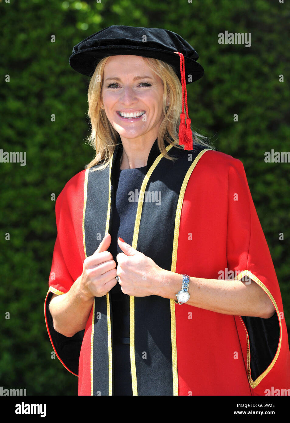 Gabby Logan fatta università il Cancelliere Foto Stock