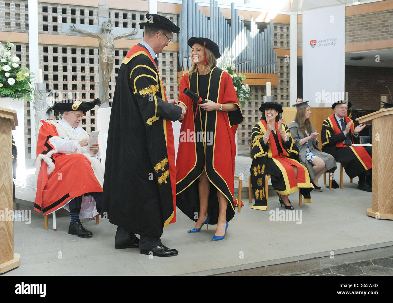 Gabby Logan fatta università il Cancelliere Foto Stock