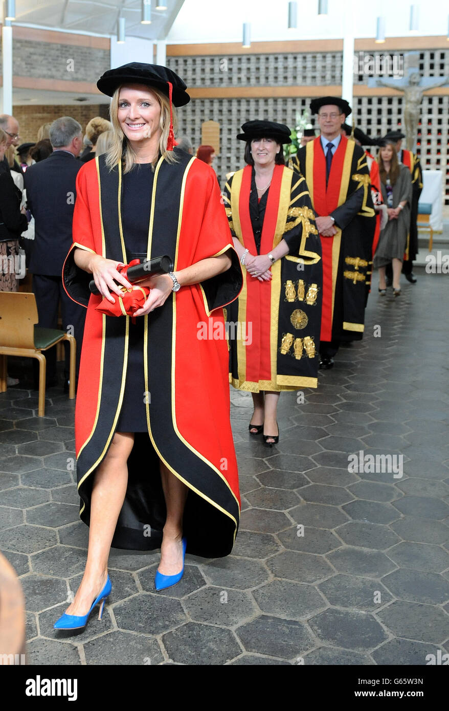 Gabby Logan fatta università il Cancelliere Foto Stock
