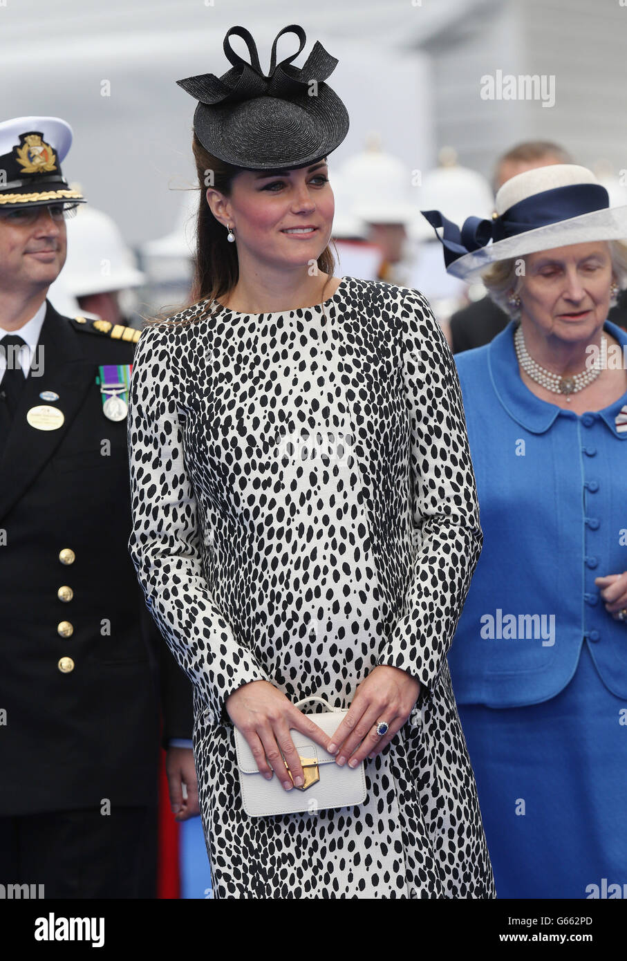 La Duchessa di Cambridge all'Ocean Terminal di Southampton durante la cerimonia dove nominò la più recente nave della Principessa Cruises, Royal Princess, in qualità di madrina della nave. Foto Stock