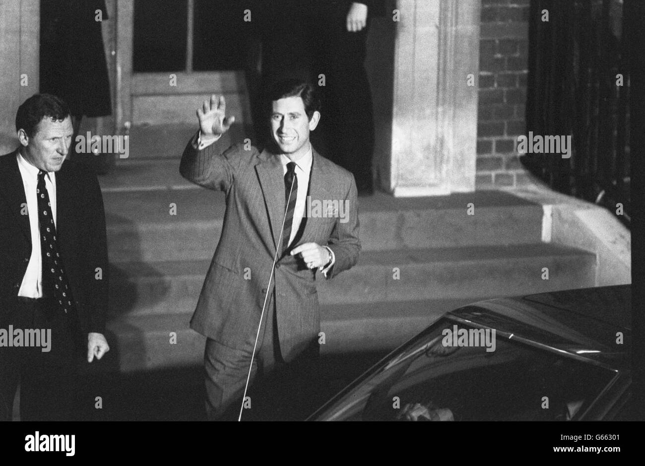 Royalty - Nascita di Prince William - Il principe Charles - St Mary s Hospital di Londra Foto Stock