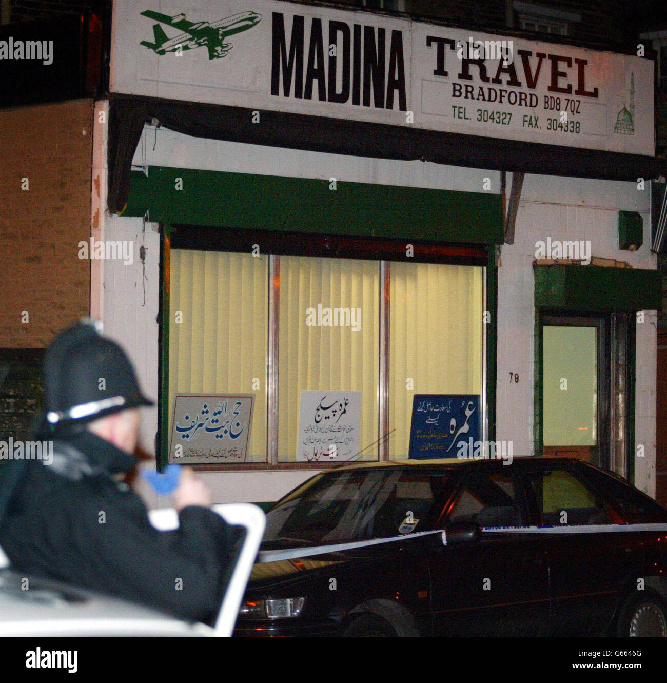 L'agente di viaggio di Bradford, che è stato derubato, dopo di che un uomo è stato ucciso. L'uomo, si pensa, è stato sparato nel petto in Thornton Road poco dopo la rapina nella vicina Lumb Lane, mentre dando inseguimento ai sospetti con un amico, la polizia ha detto. Foto Stock