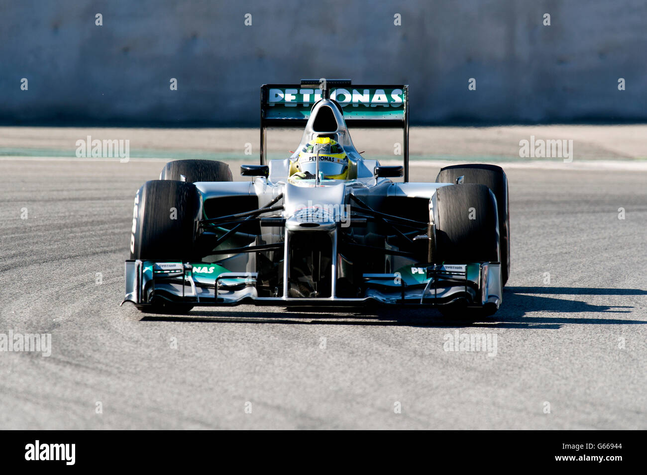 Nico Rosberg, GER, Mercedes AMG Mercedes-F1 W03, Formula 1 sessioni di collaudo, febbraio 2012, Barcelona, Spagna, Europa Foto Stock