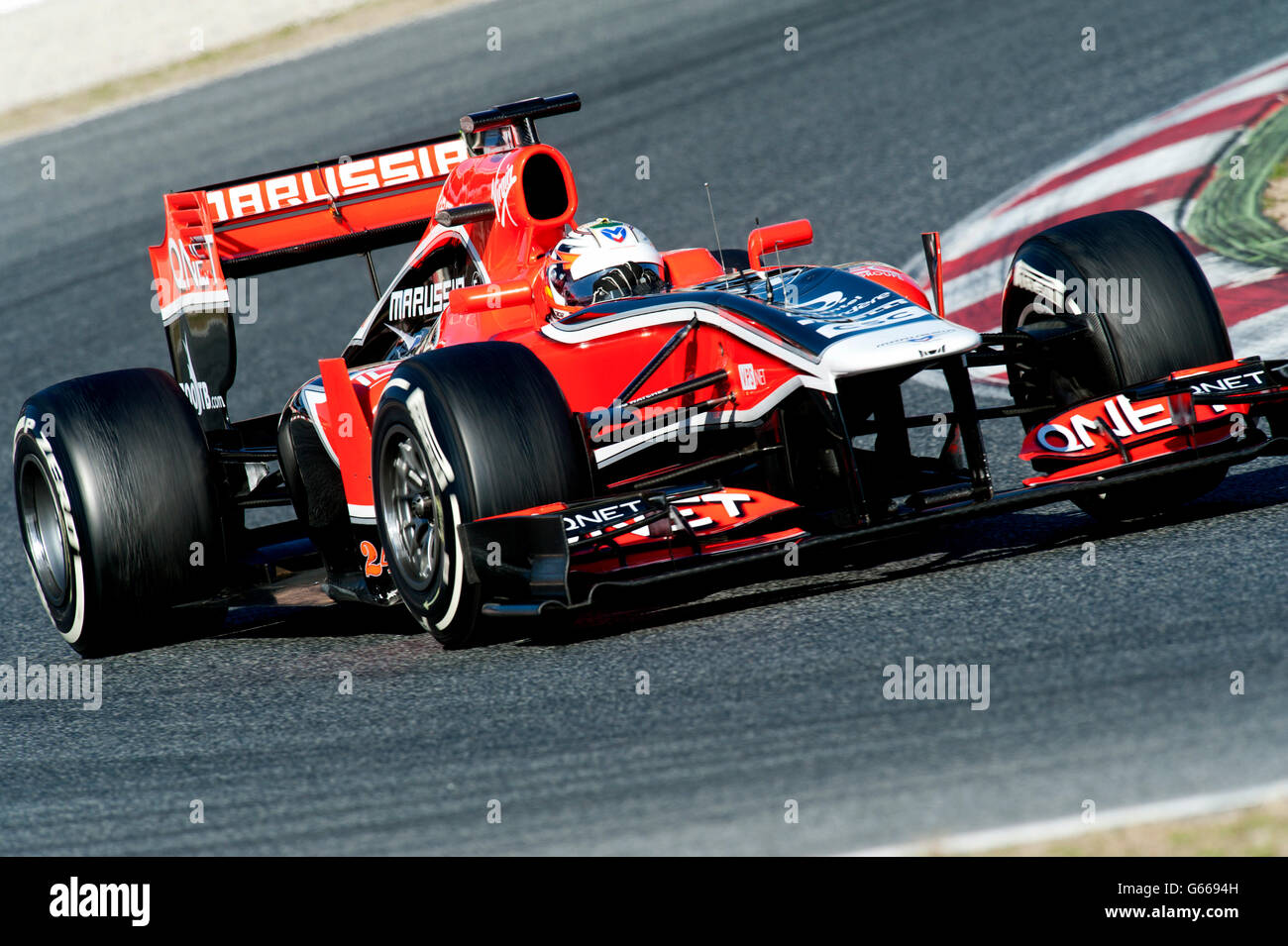 Timo Glock, GER, Marussia F1 Team-Cosworth, Formula 1 sessioni di collaudo, febbraio 2012, Barcelona, Spagna, Europa Foto Stock