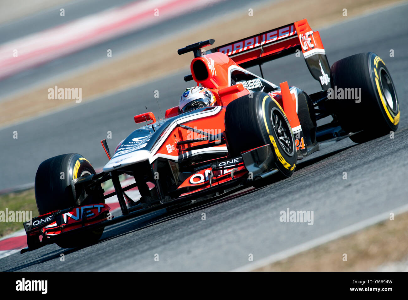 Timo Glock, GER, Marussia F1 Team-Cosworth, Formula 1 sessioni di collaudo, febbraio 2012, Barcelona, Spagna, Europa Foto Stock