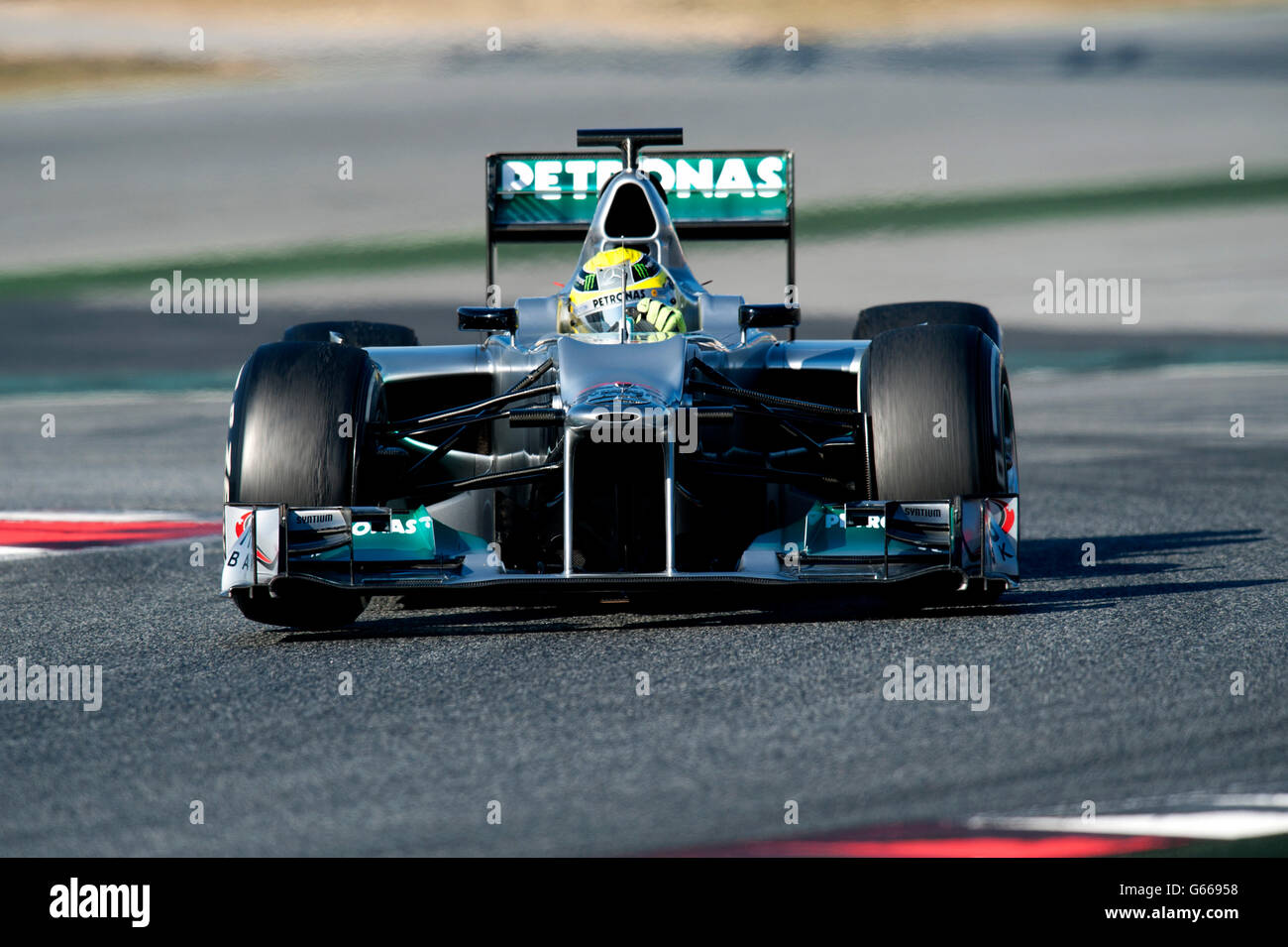 Nico Rosberg, GER, Mercedes AMG Mercedes-F1 W03, Formula 1 sessioni di collaudo, febbraio 2012, Barcelona, Spagna, Europa Foto Stock