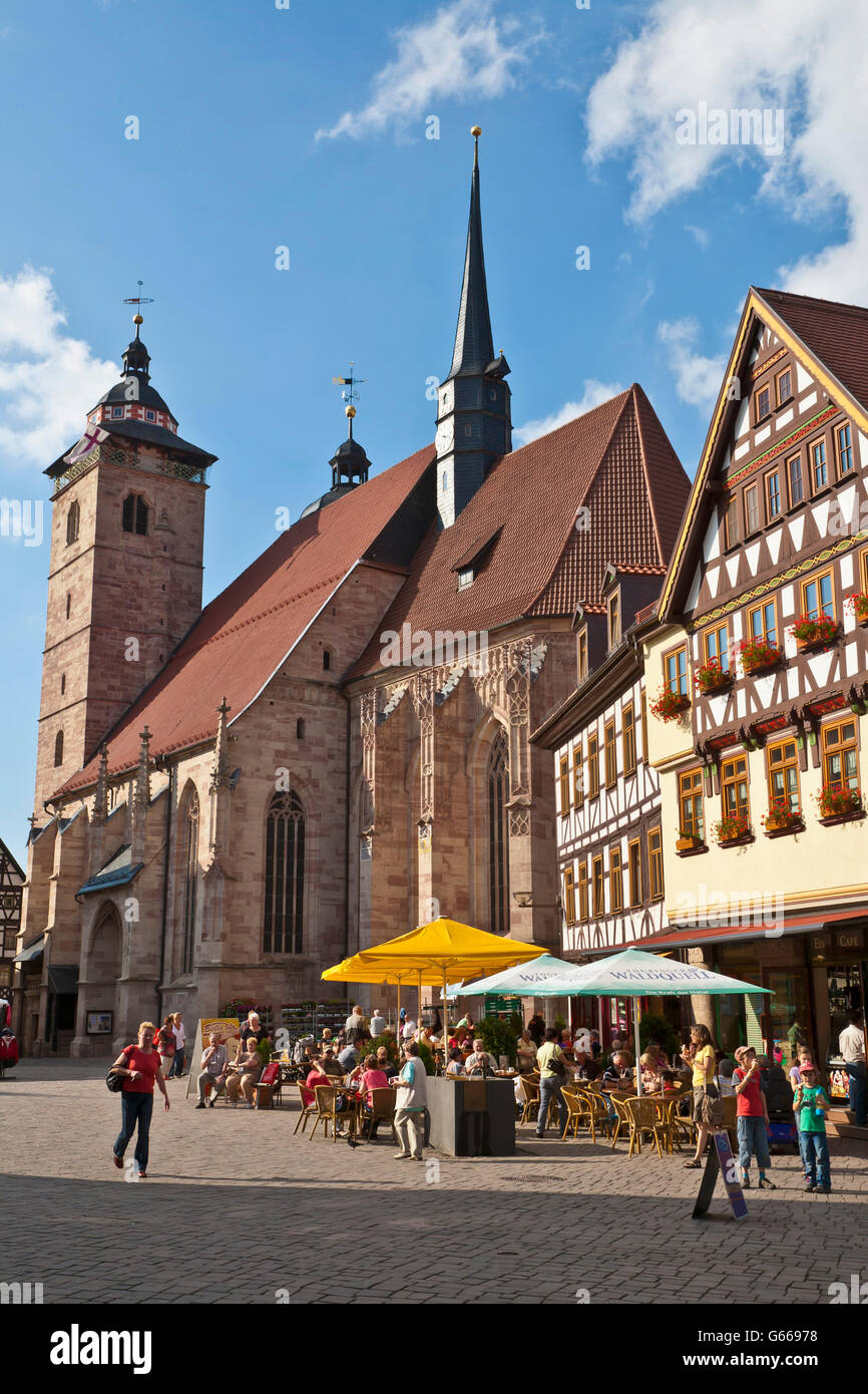 Stadtkirche St. Georg, la chiesa di San Giorgio, Altmarkt square, Schmalkalden, Turingia Foto Stock