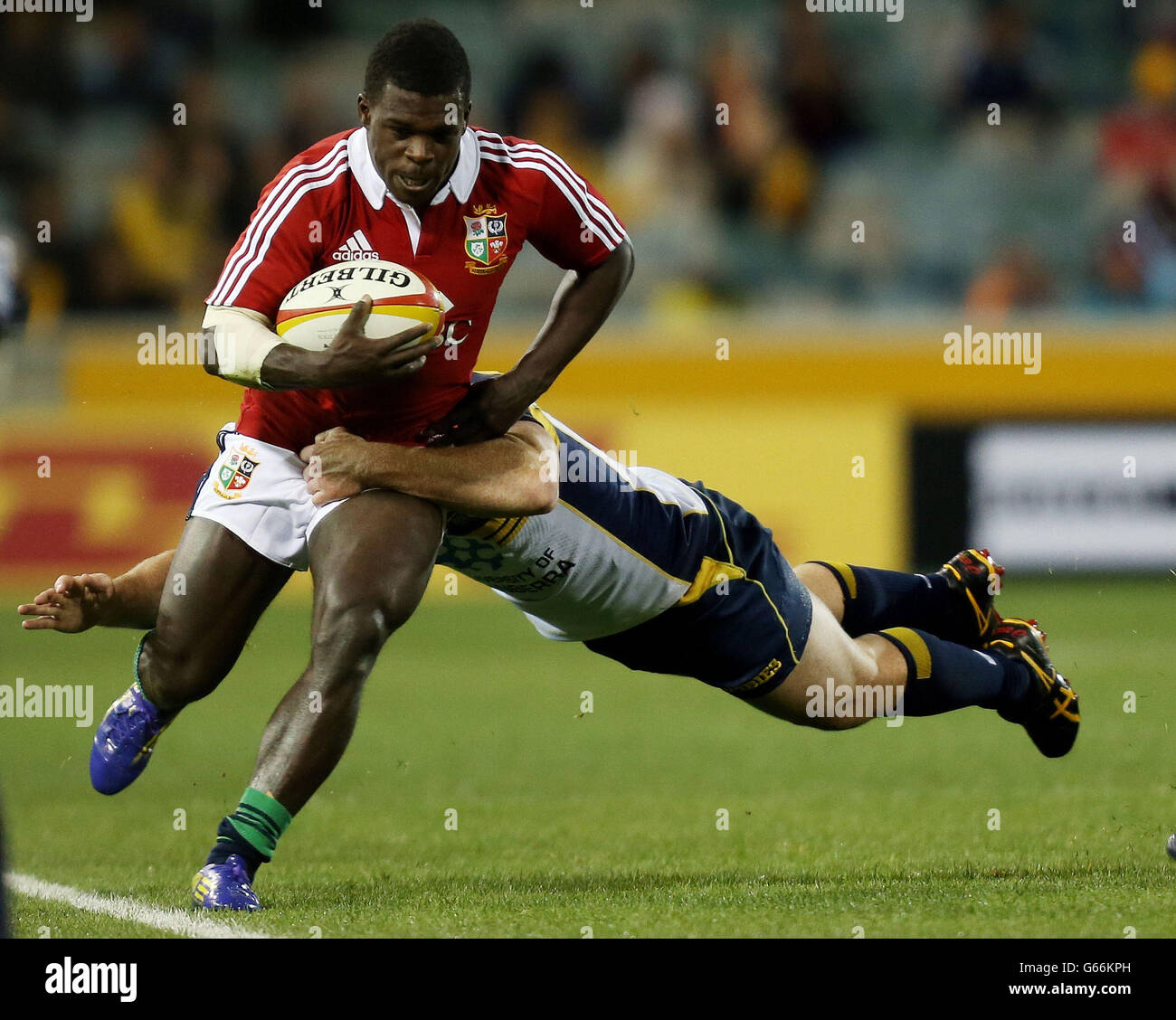 Rugby Union - 2013 Britannica e Irlandese Lions Tour - Atto Brumbies v britannico e irlandese - Lions Canberra Stadium Foto Stock