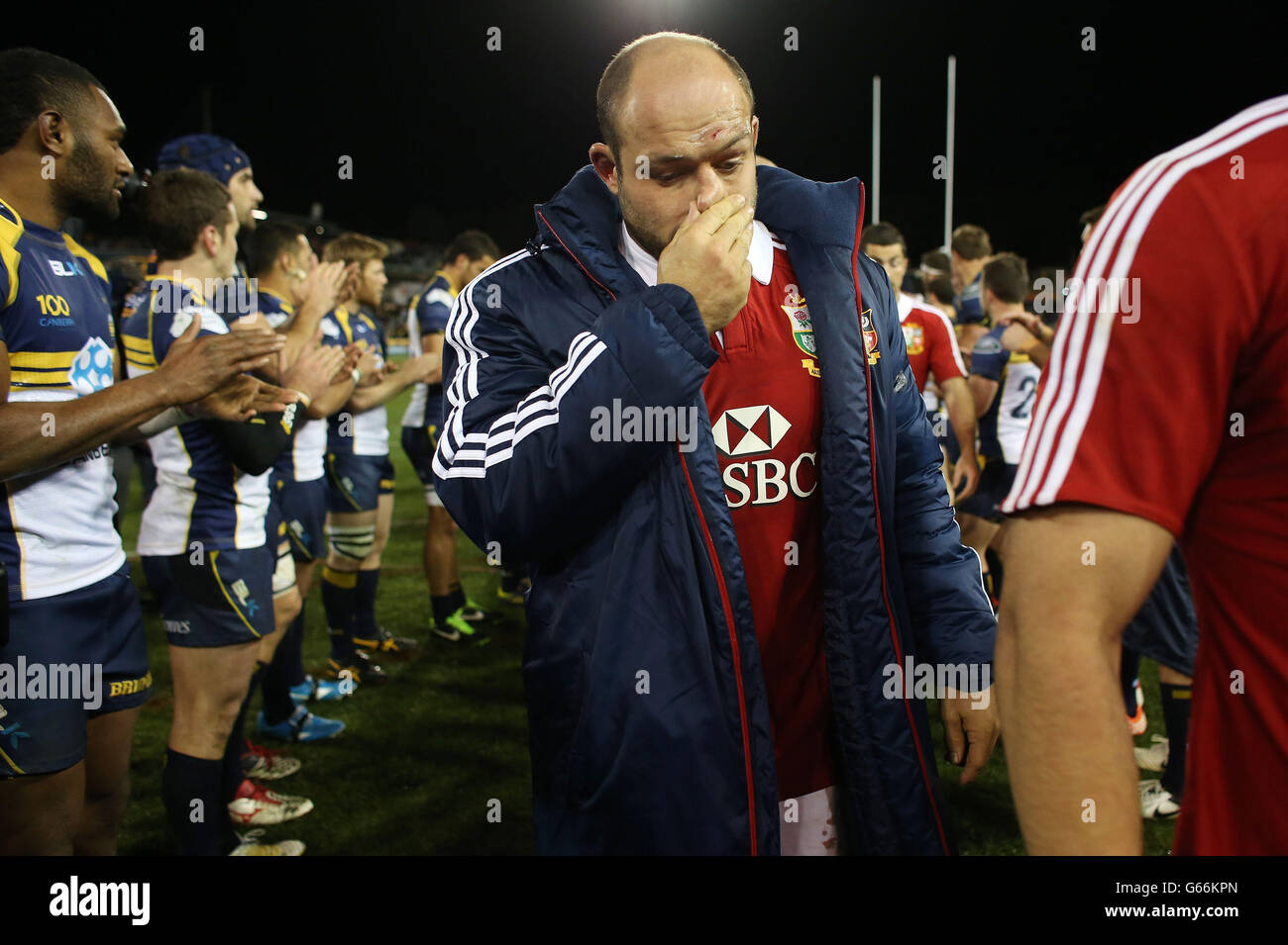 Rugby Union - 2013 Britannica e Irlandese Lions Tour - Atto Brumbies v britannico e irlandese - Lions Canberra Stadium Foto Stock