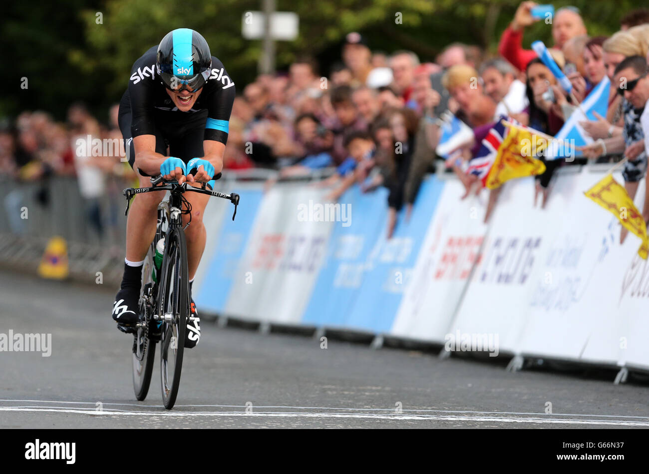 Ciclismo - National Road Race Championships - Day One - Glasgow. Ben Swift durante il Mens Time Trial durante il National Road Race Championships di Glasgow. Foto Stock