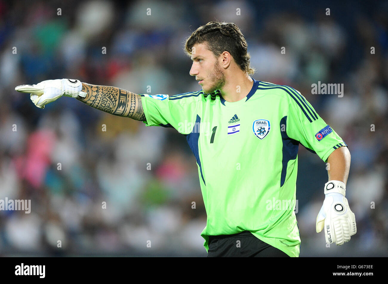 Calcio - UEFA Campionato europeo under 21 2013 - Gruppo A - Israele / Inghilterra - Stadio Teddy. Boris Klaiman, portiere di Israele Foto Stock