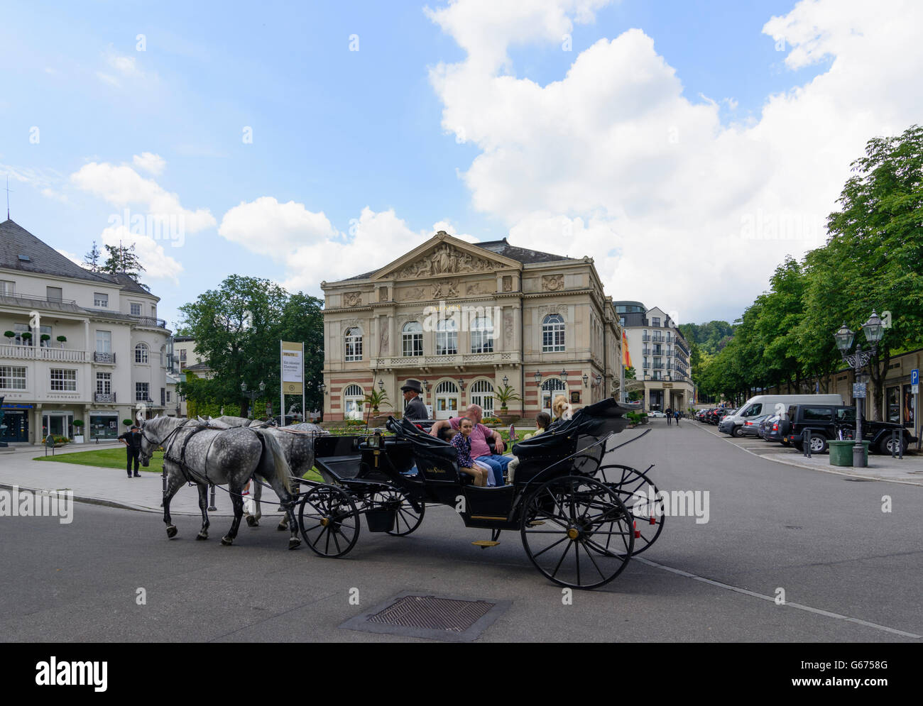 Teatro, carrello, Baden-Baden, Germania, Baden-Württemberg, Schwarzwald, Foresta Nera Foto Stock