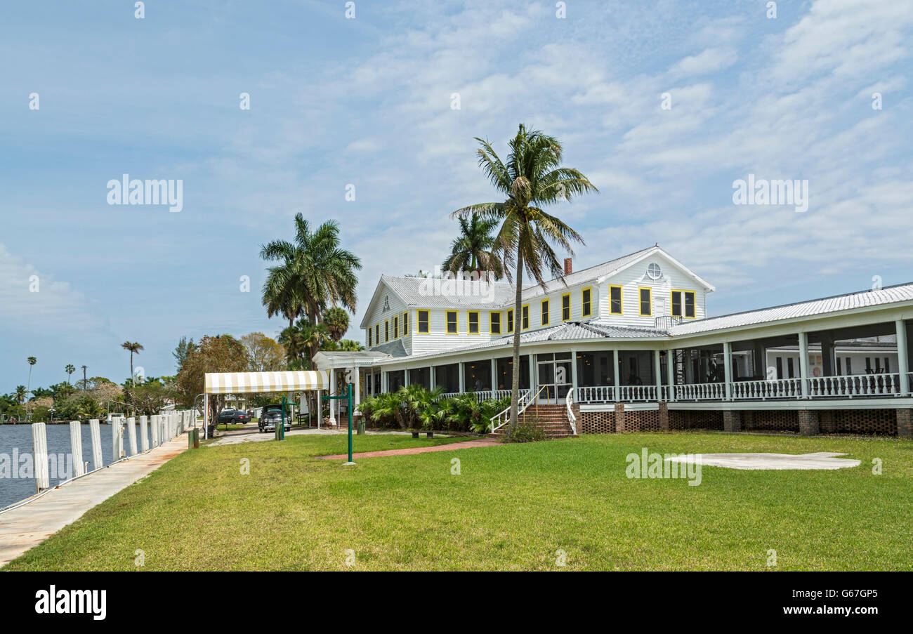 Florida Everglades City, asta & Gun Club, hotel, ristorante, edificio risale al 1920 Foto Stock