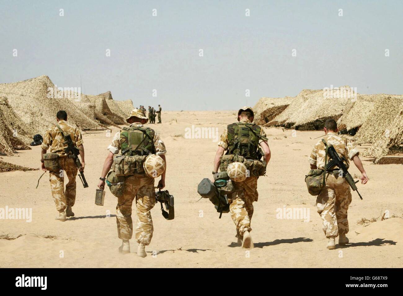 Le forze britanniche in Kuwait Foto Stock