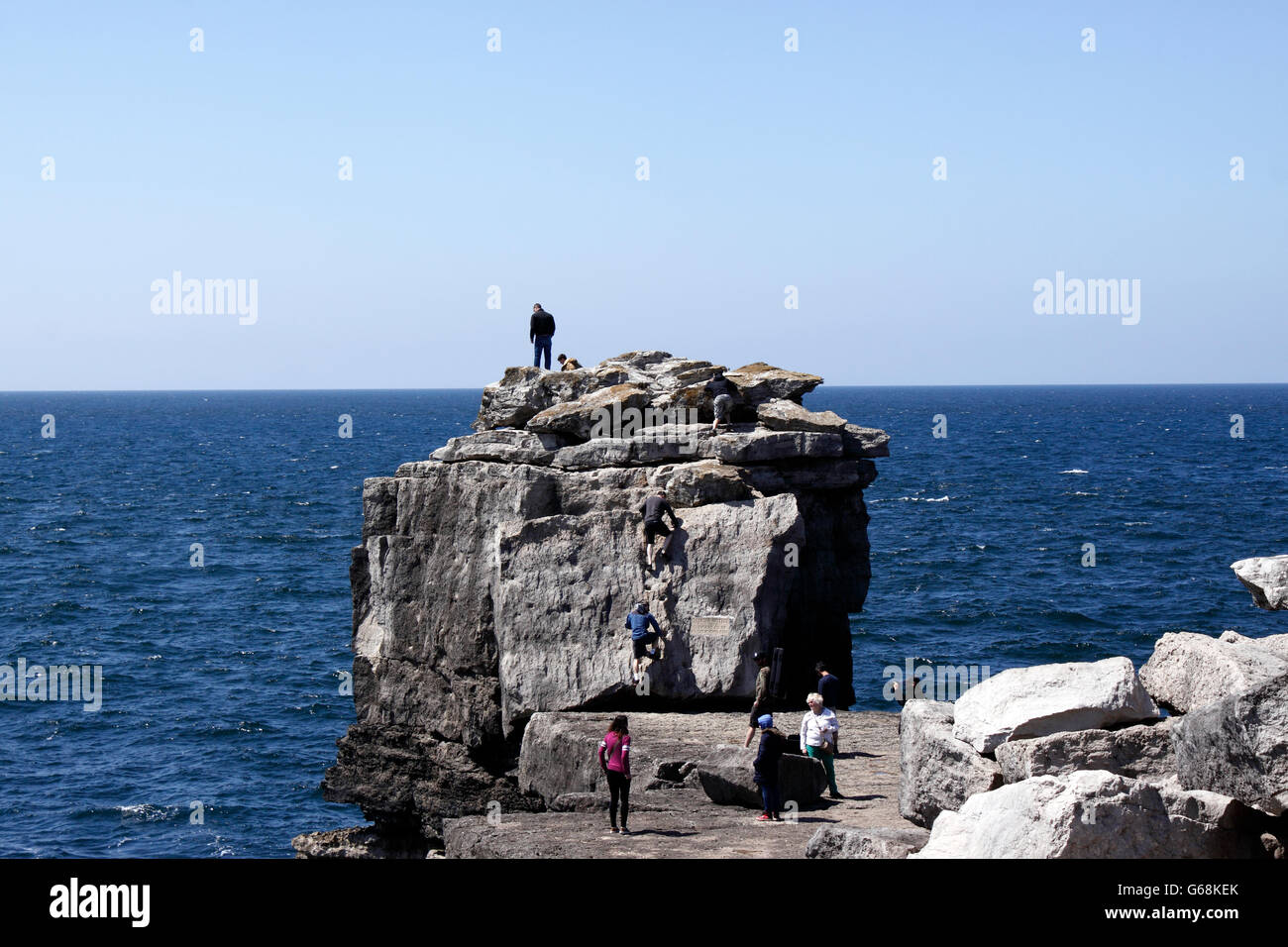 Il pulpito ROCK. PORTLAND BILL Dorset. Regno Unito. Foto Stock