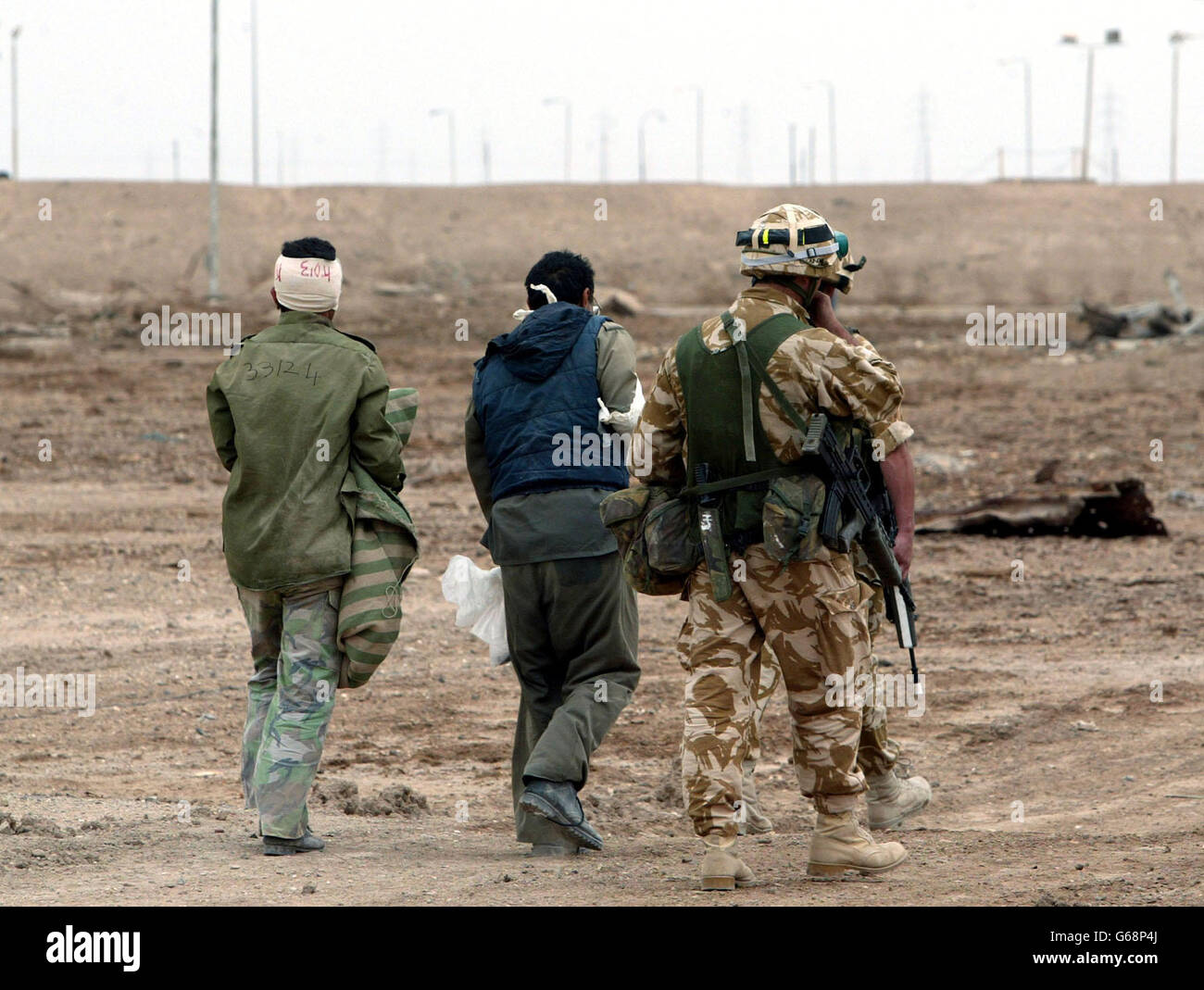 Marines feriti soldati iracheni Foto Stock