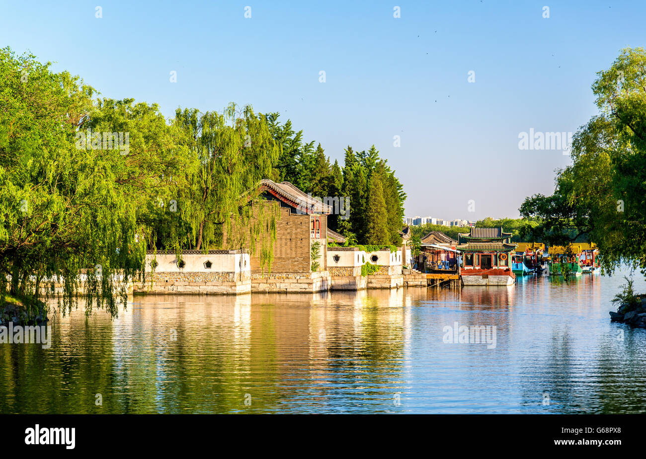 Lago Kunming presso il Palazzo Estivo di Pechino Foto Stock