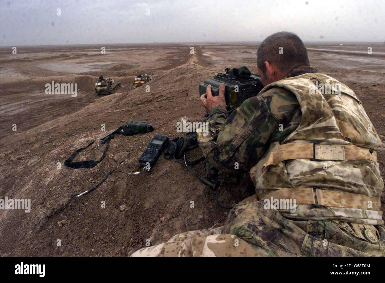 Queens Dragoon Guards 3 Commando. Un membro del Dragoon Guards 3 Commando della Regina nell'Iraq meridionale. Foto Stock