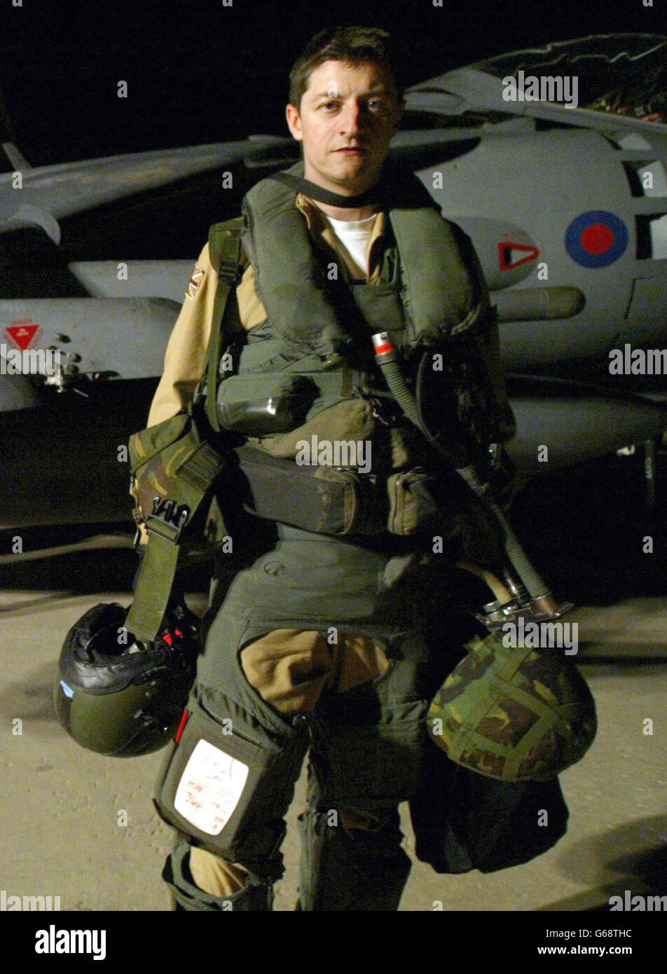 Harrier GR7 pilota in Kuwait Foto Stock