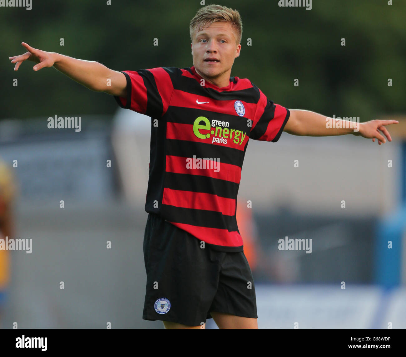 Peterborough United's Peter Grant , durante la pre-stagione amichevole contro Mansfield Town , presso One Call Stadium, Mansfield. Foto Stock