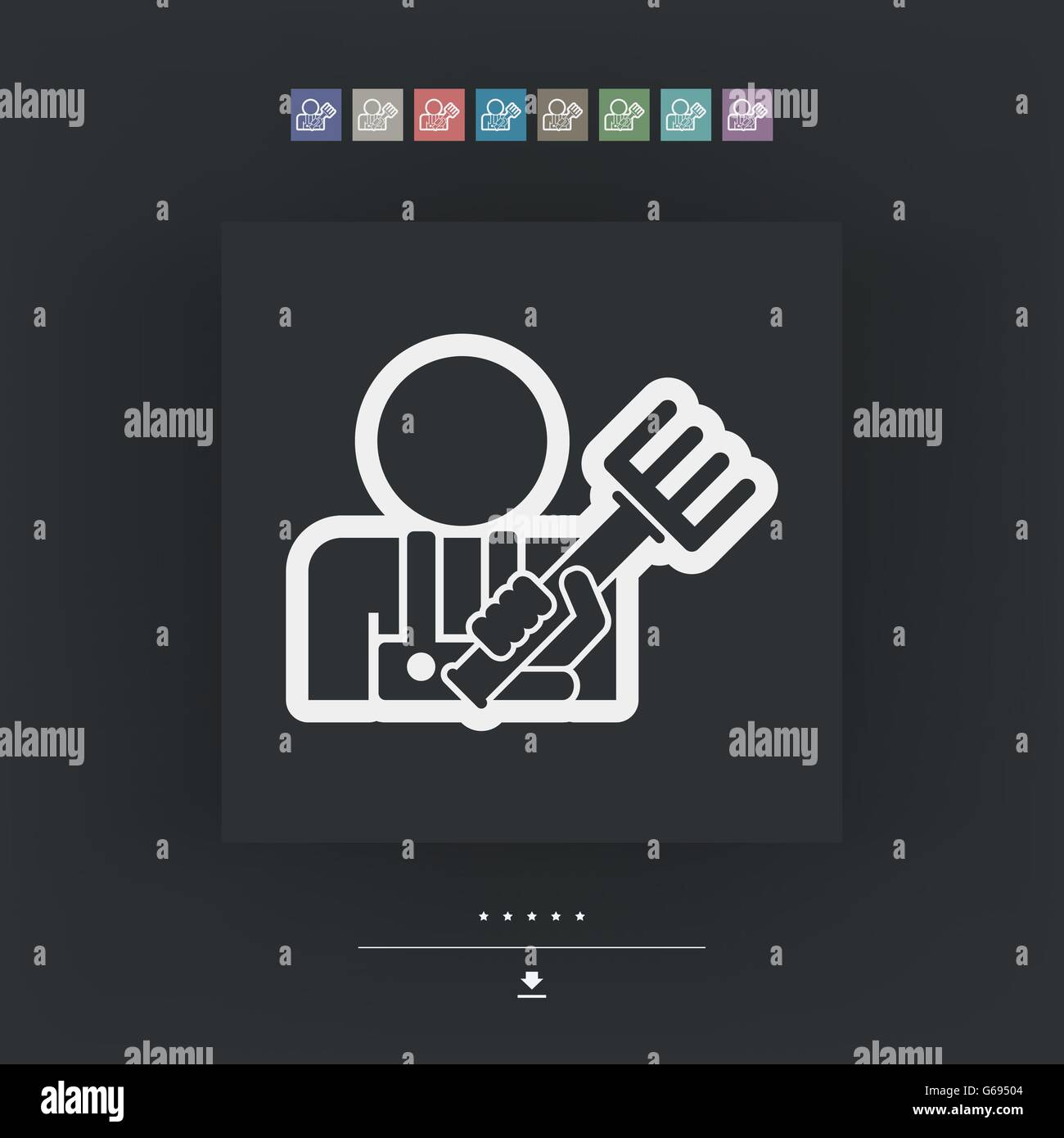 Icona di forcone Illustrazione Vettoriale