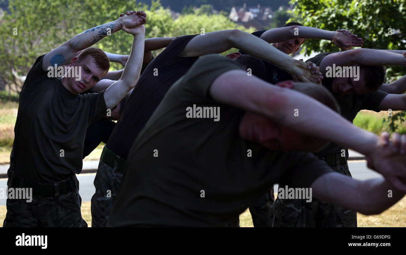 La riserva di esercito di reclute in Scozia Foto Stock