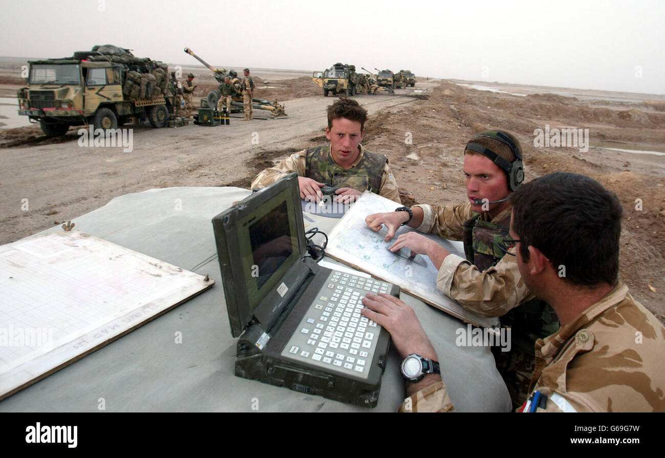 Royal Artillery in Iraq meridionale Foto Stock