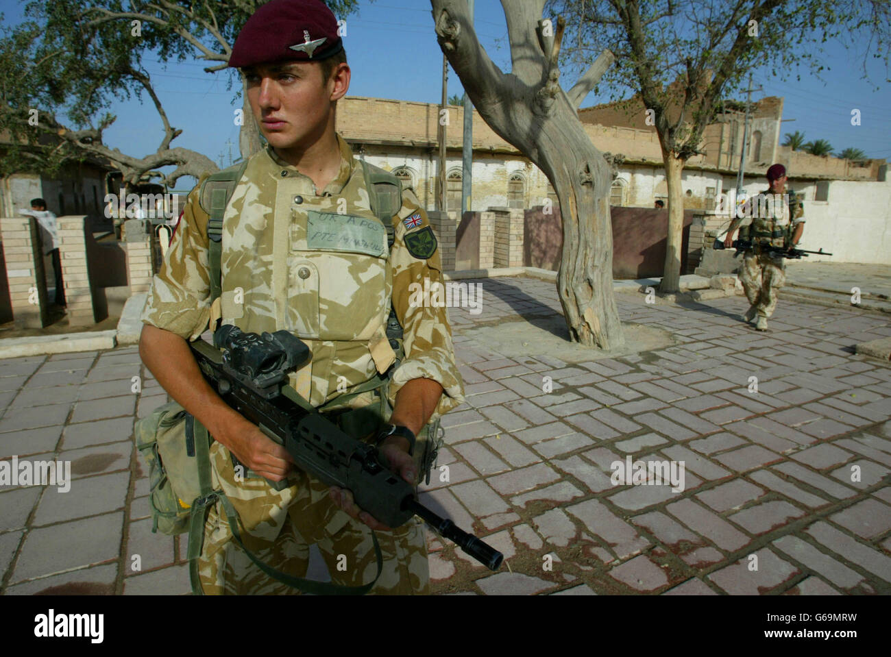 Le truppe britanniche Patrol Al Qurna Foto Stock