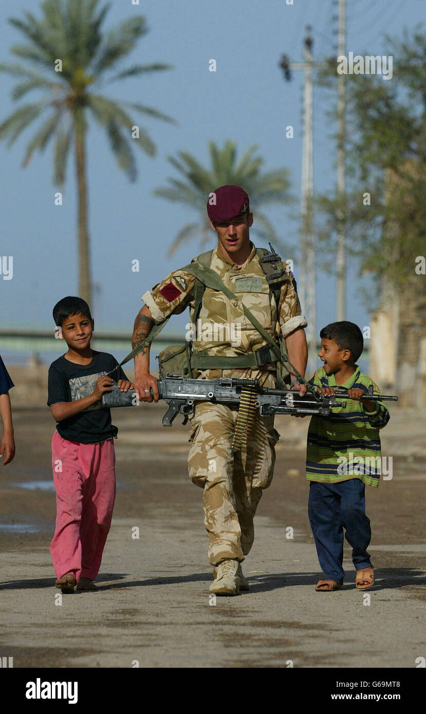 Le truppe britanniche Patrol Al Qurna Foto Stock