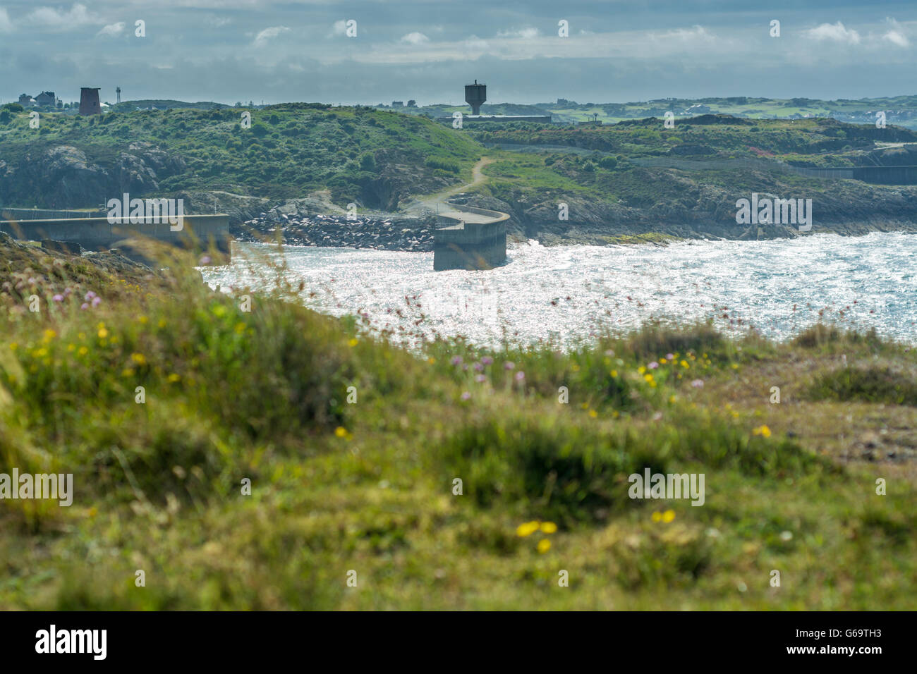 Vista del Porto Porto Amlwch, Anglesey Foto Stock