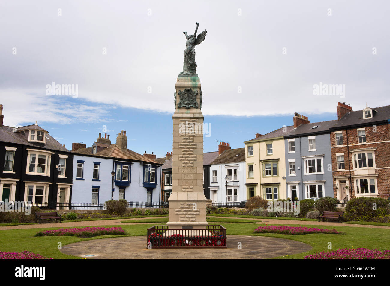 Regno Unito, Inghilterra, nella contea di Durham, Hartlepool Headland, Cliff terrazza, Memoriale di guerra Foto Stock