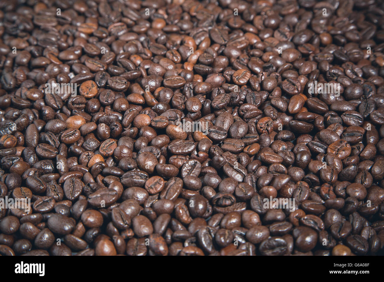 Caffè nero lo sfondo di fagioli Foto Stock