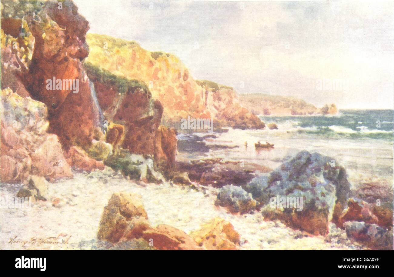 Isole del Canale: Petit Bot Bay, Guernsey, antica stampa 1904 Foto Stock