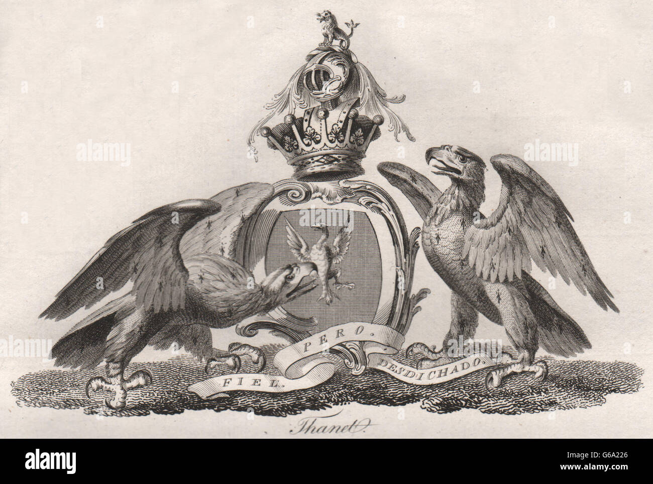 THANET: stemma. Araldica, antica stampa 1790 Foto Stock