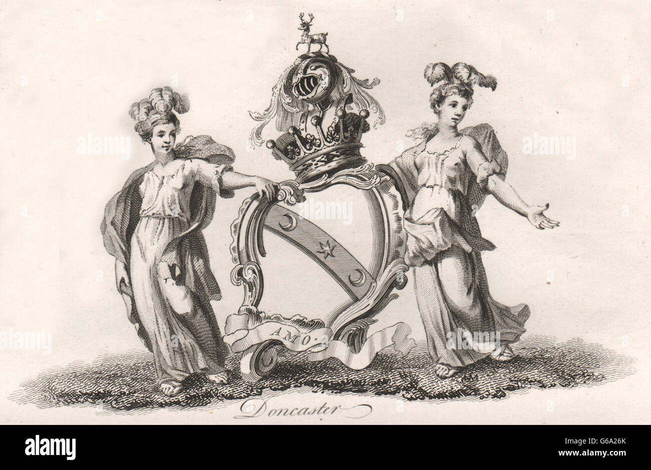 DONCASTER: stemma. Araldica, antica stampa 1790 Foto Stock