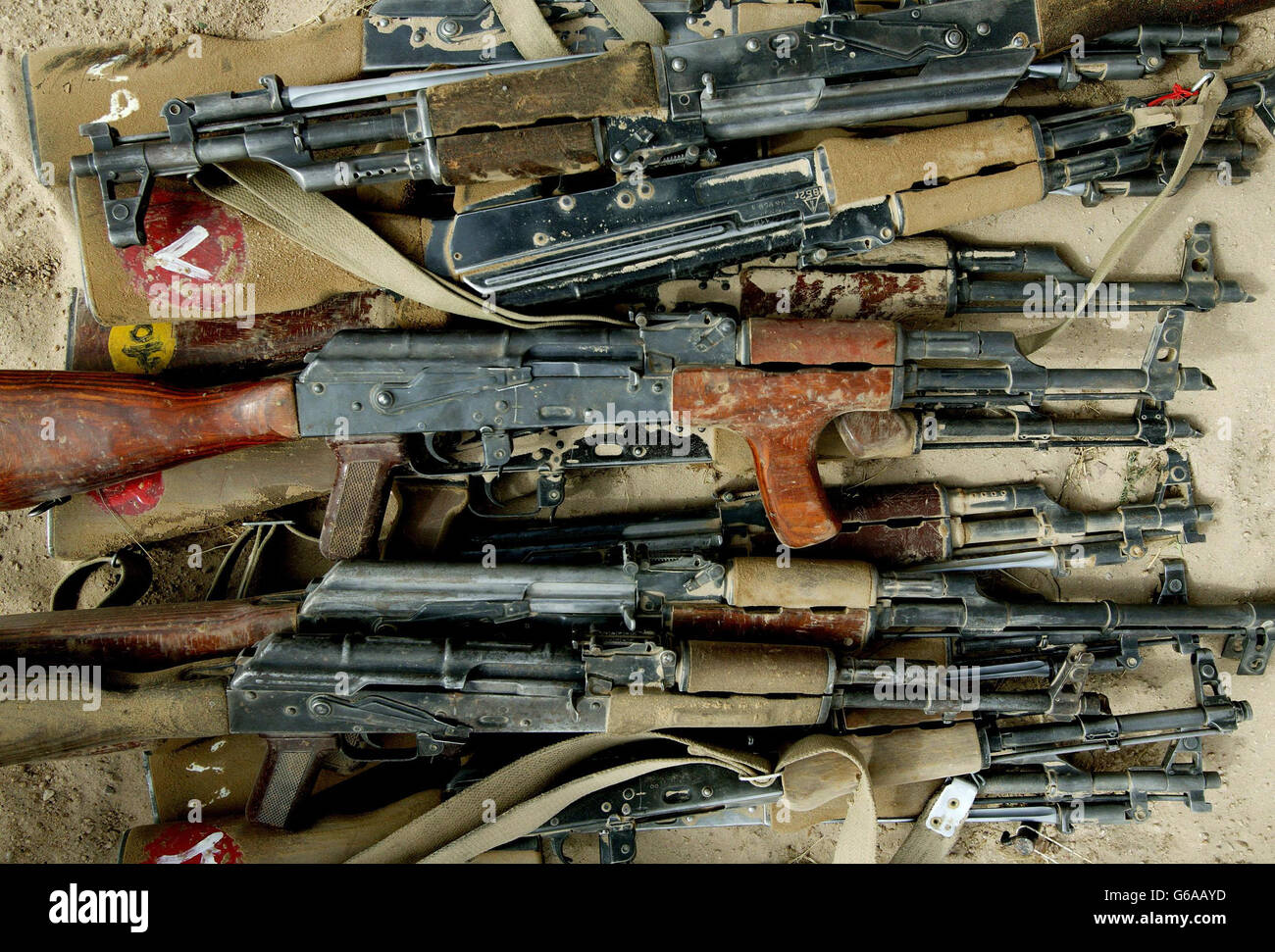 AK47 fucili d'assalto. Foto Stock