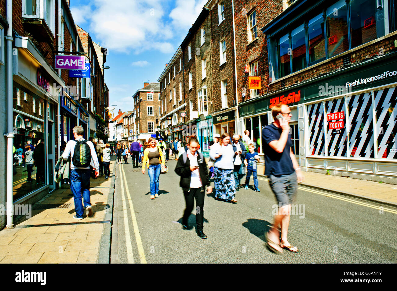 Bassa Petergate, York Foto Stock