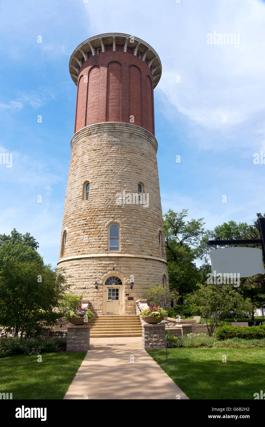 Western springs water tower sul registro nazionale dei luoghi storici nel sobborgo di Chicago in Illinois contea di Cook Foto Stock