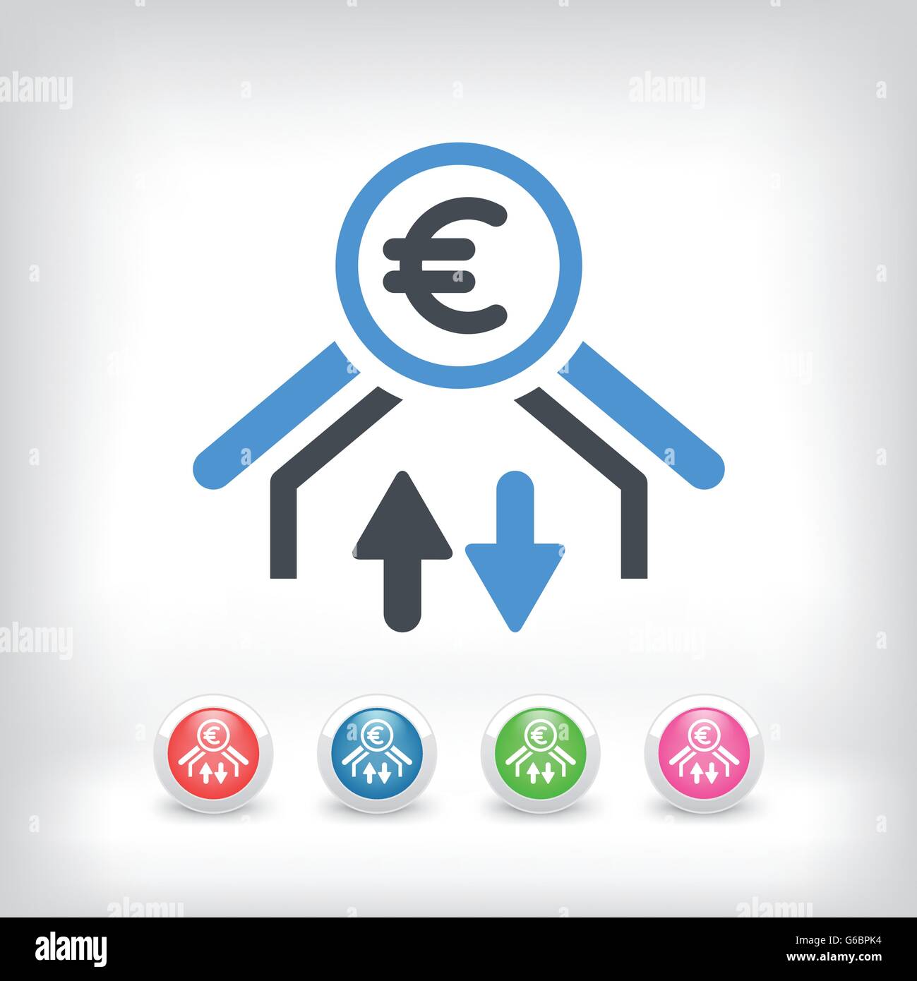 Trasferimento di denaro - icona Euro Illustrazione Vettoriale