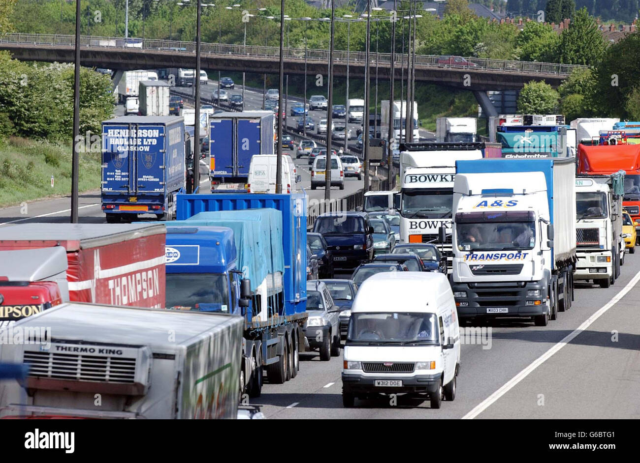 Gli inceppamenti di traffico nella M6 Foto Stock